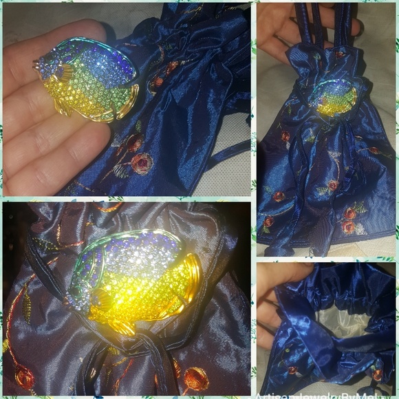 Sale💖NWT Betsey Johnson Crystal Blue Set+Handmade Bag - Picture 2 of 8